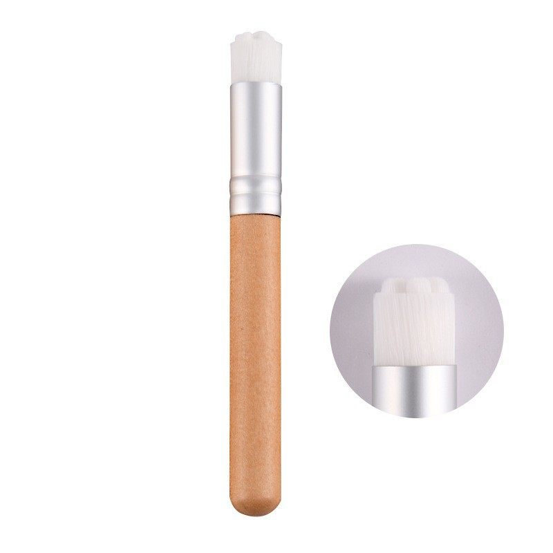 Single Nose Contour Brush with Synthetic Hair Wood Handle for Face and Lash Cleaning Nasal Cleansing &amp; Extension Care