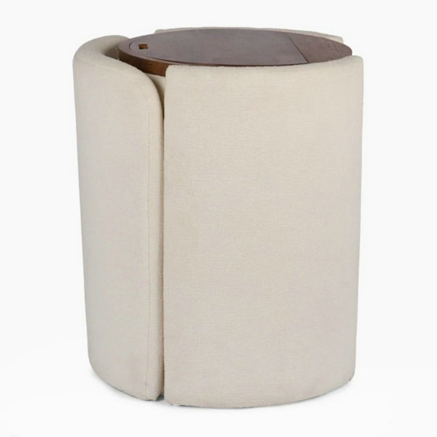 Modern Cozy PU Leather Foldable Panel Vanity Set With Storage Modular Design For Bedroom &amp; Hotel Use