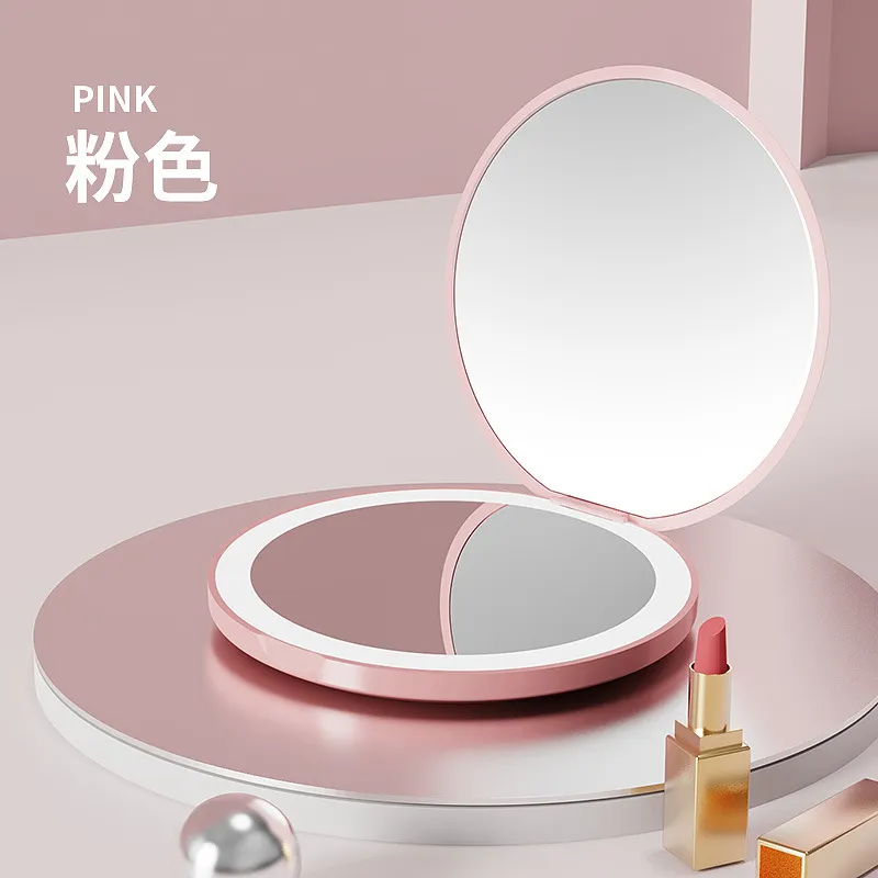 Cosmetics Foldable Portable Travel Mini LED Makeup Pocket Mirror Compact Mirror