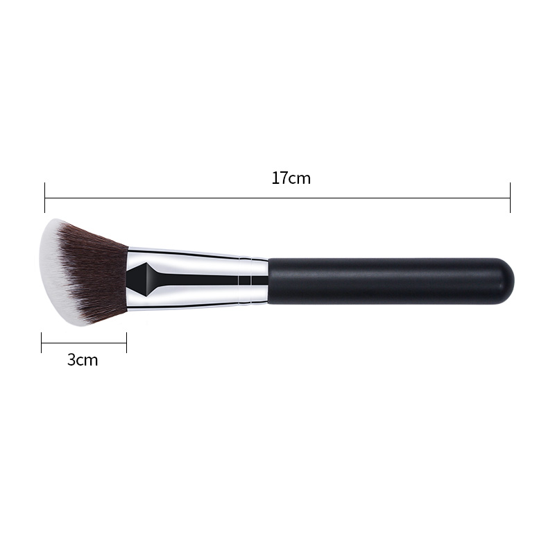 Private Label Angled Blush Brush Duo-Color Synthetic Hair Fluff Bronzer Brush Professional Glow Cheek Brushes for Makeup