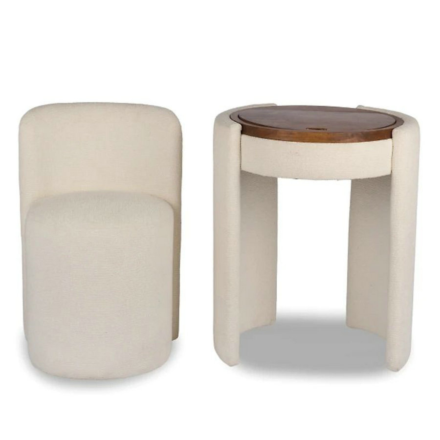 Modern Cozy PU Leather Foldable Panel Vanity Set With Storage Modular Design For Bedroom &amp; Hotel Use