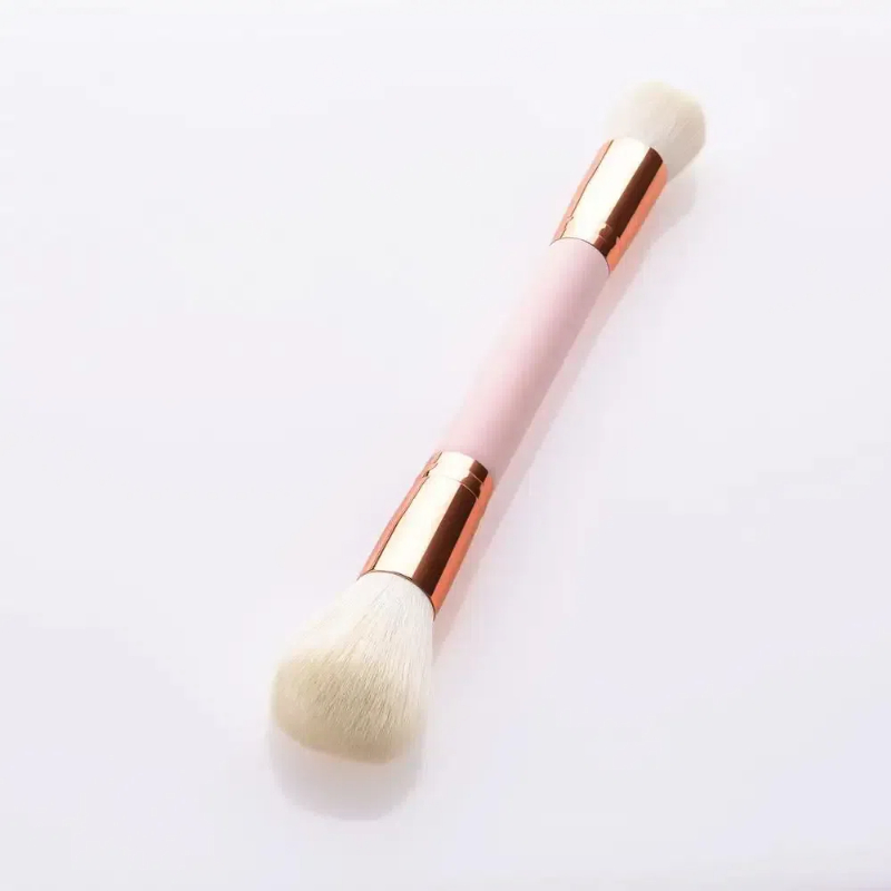 Single Professional Blush Brush Powder Brush for Daily Makeup Double Ended pink Make up Blush Cosmetic Brush