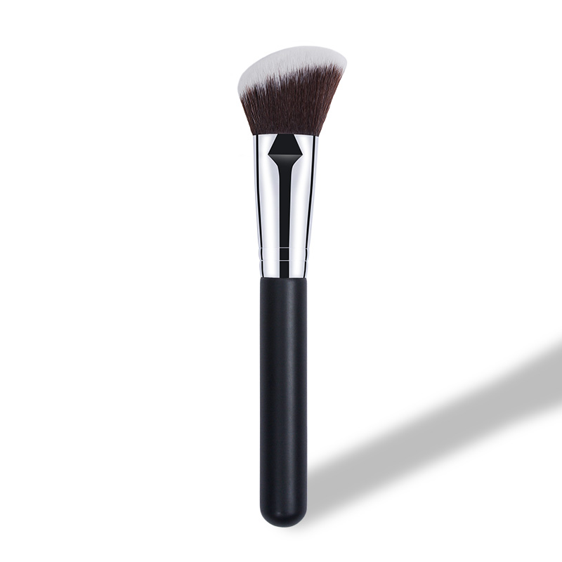 Private Label Angled Blush Brush Duo-Color Synthetic Hair Fluff Bronzer Brush Professional Glow Cheek Brushes for Makeup