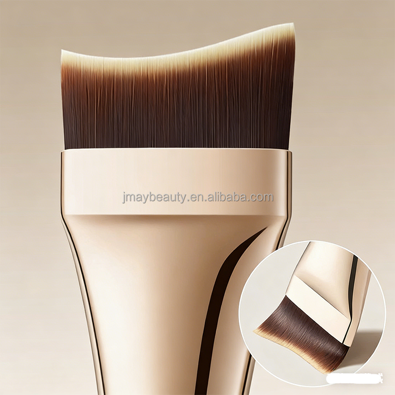 Smudge-Free Synthetic Hair Professional Foundation Concealer Shaving Brush Flat-Head Curved Cheek &amp; Eye Makeup Brush Portable
