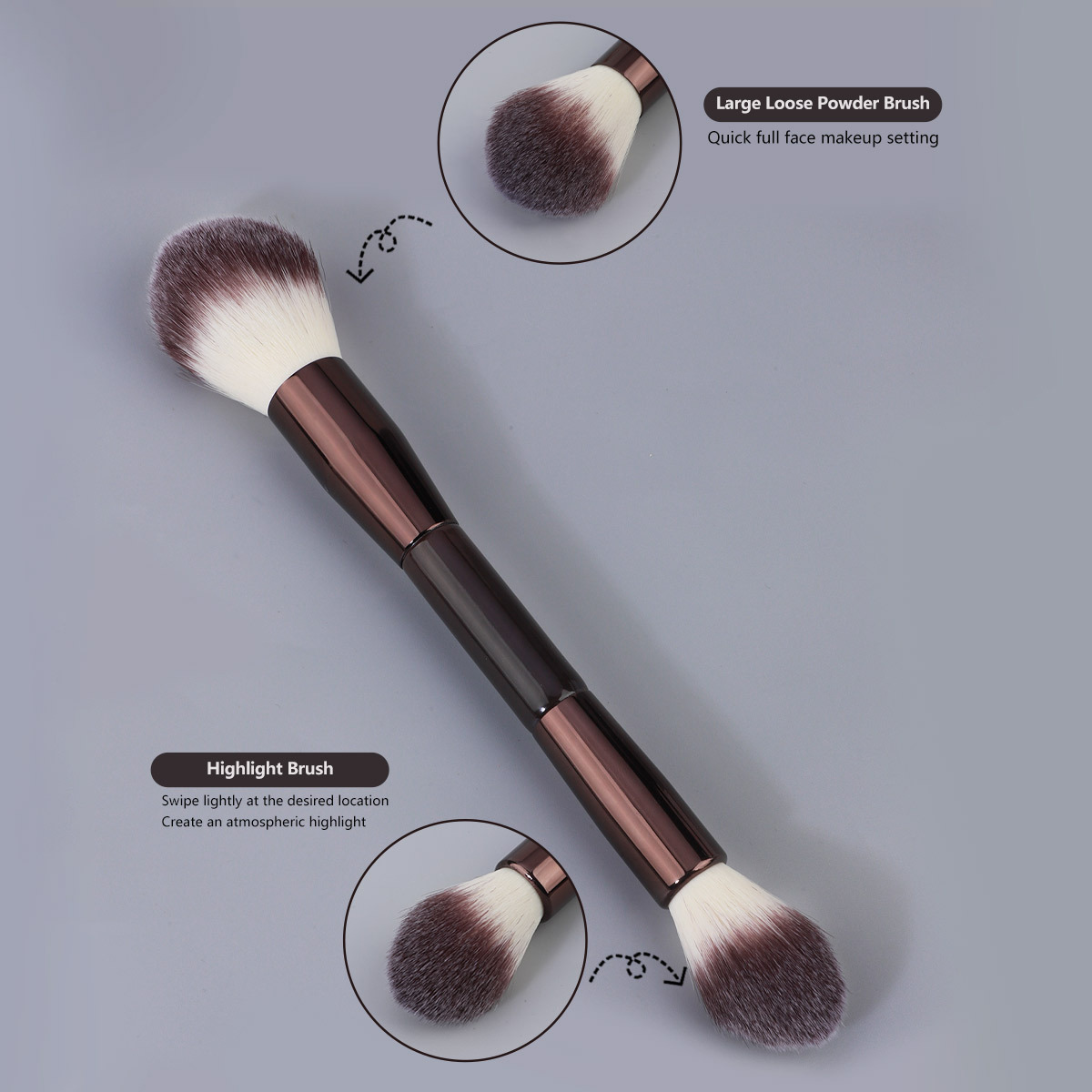 HMU Wholesale OEM Angular Blush Makeup Brush Aluminum Handle Beauty Nylon Hair Contour Cosmetic Brushes Kabuki Powder Brush