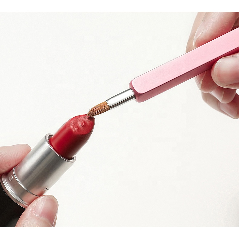 Top Quality Private Label Scrub pink Retractable Lip Liner Mini Lip Brush