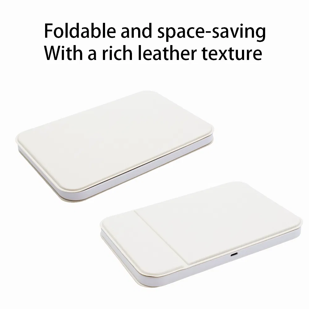 LED Square Case Travel Makeup Mirror with Three-Color Lighting