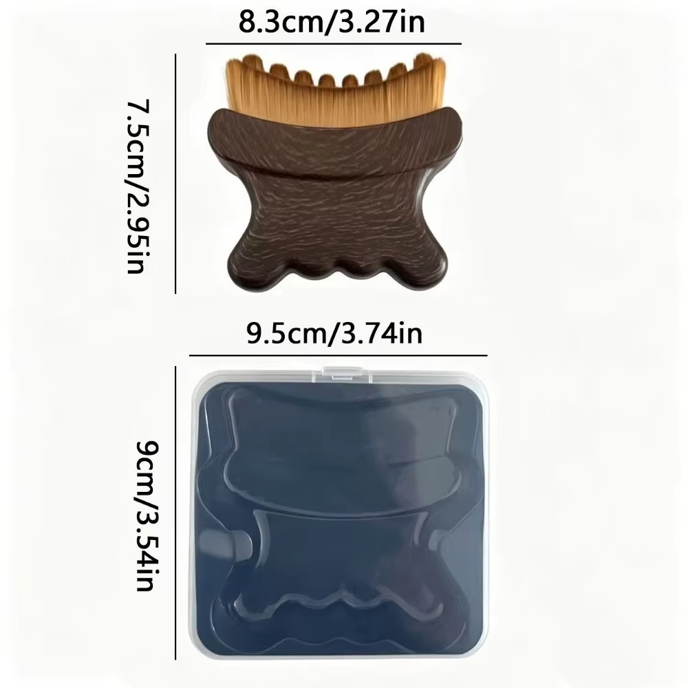 Ergonomic Shape Lymphatic Face Contour Massage Curved Handle Storage Case Wood Grain Look Plastic Easy Hold Concealer Compatible
