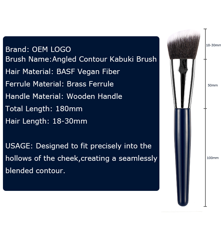 Deluxe Angled Contour Kabuki Brush Side View