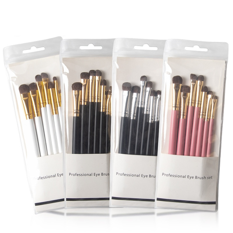 Private Label Custom Logo Black and White Professional Eyeshadow Makeup Brushes