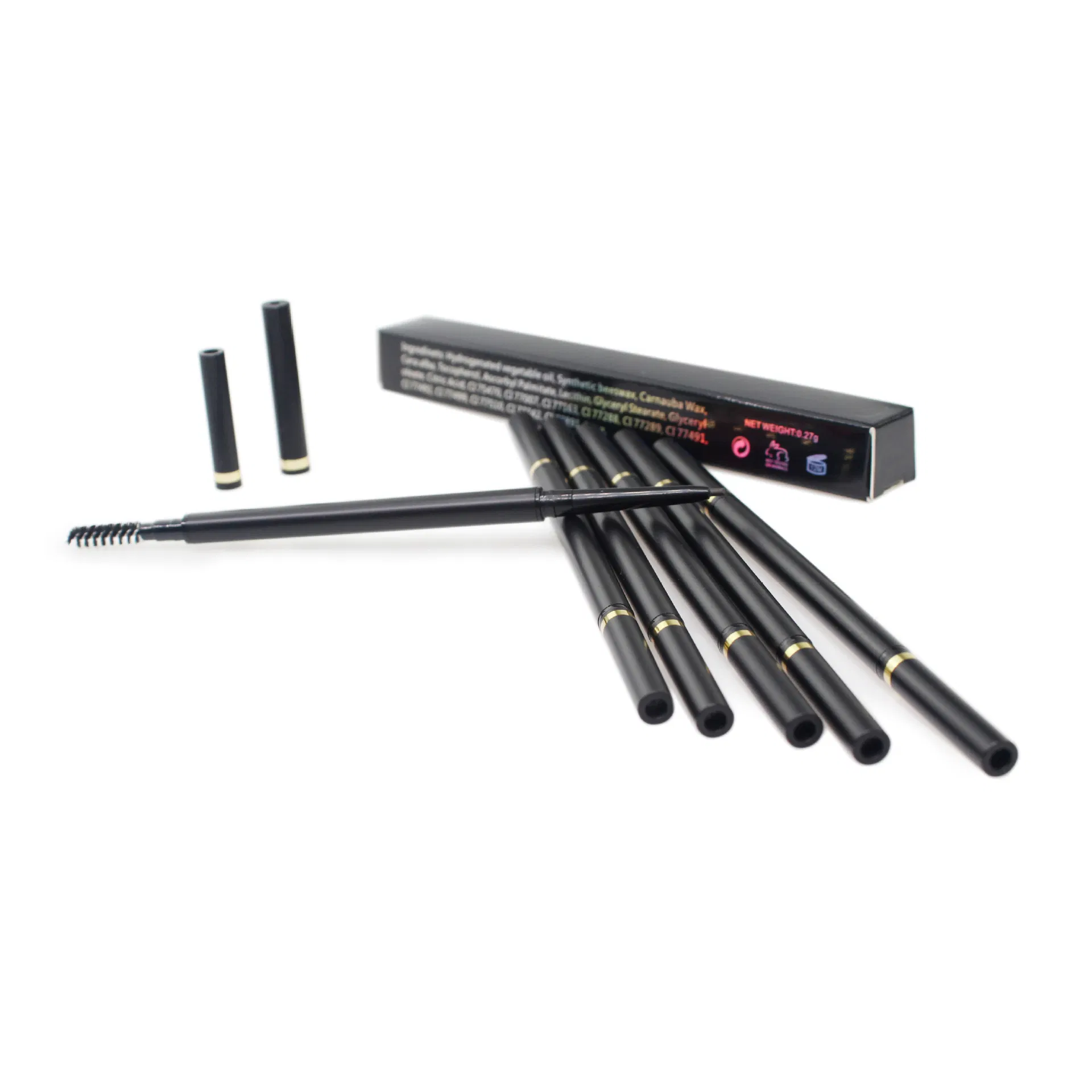 Private Label Multicolor Double-Headed Eyebrow Pencil Long-Lasting Waterproof Makeup Pen Brush