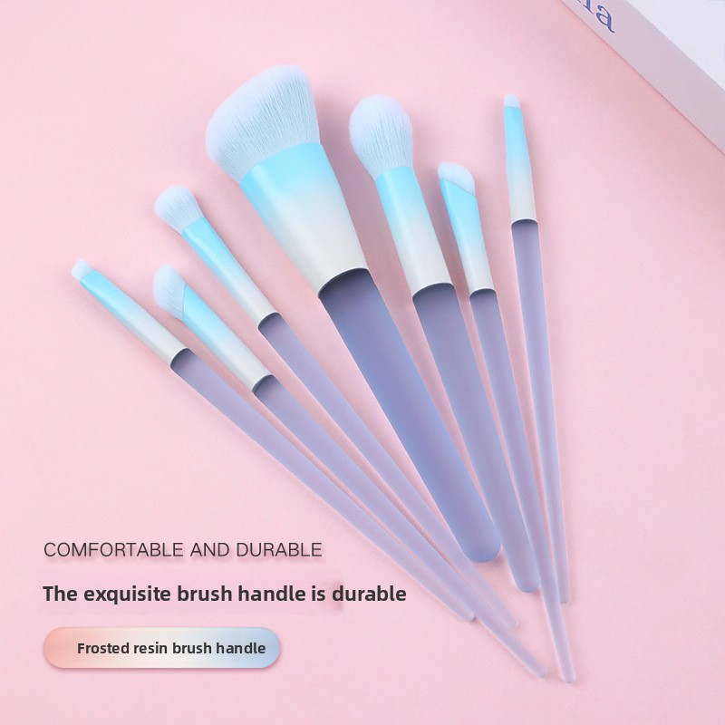Professional Crystal Handle 7-Piece Makeup Brush Set Synthetic Hair Eye Shadow Applicator Blush Blending Makeup Brush Tools