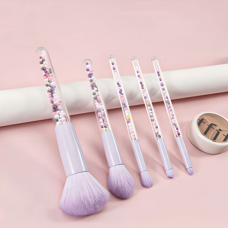 Wholesale 5PCS Pearl Make up Brushes Foundation Powder Highlight Eyebrow Brush Cosmetic Tool Beauty Makeup Brush Set