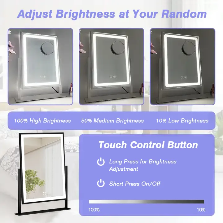 Rechargeable Travel Makeup Mirror Detailed view 4