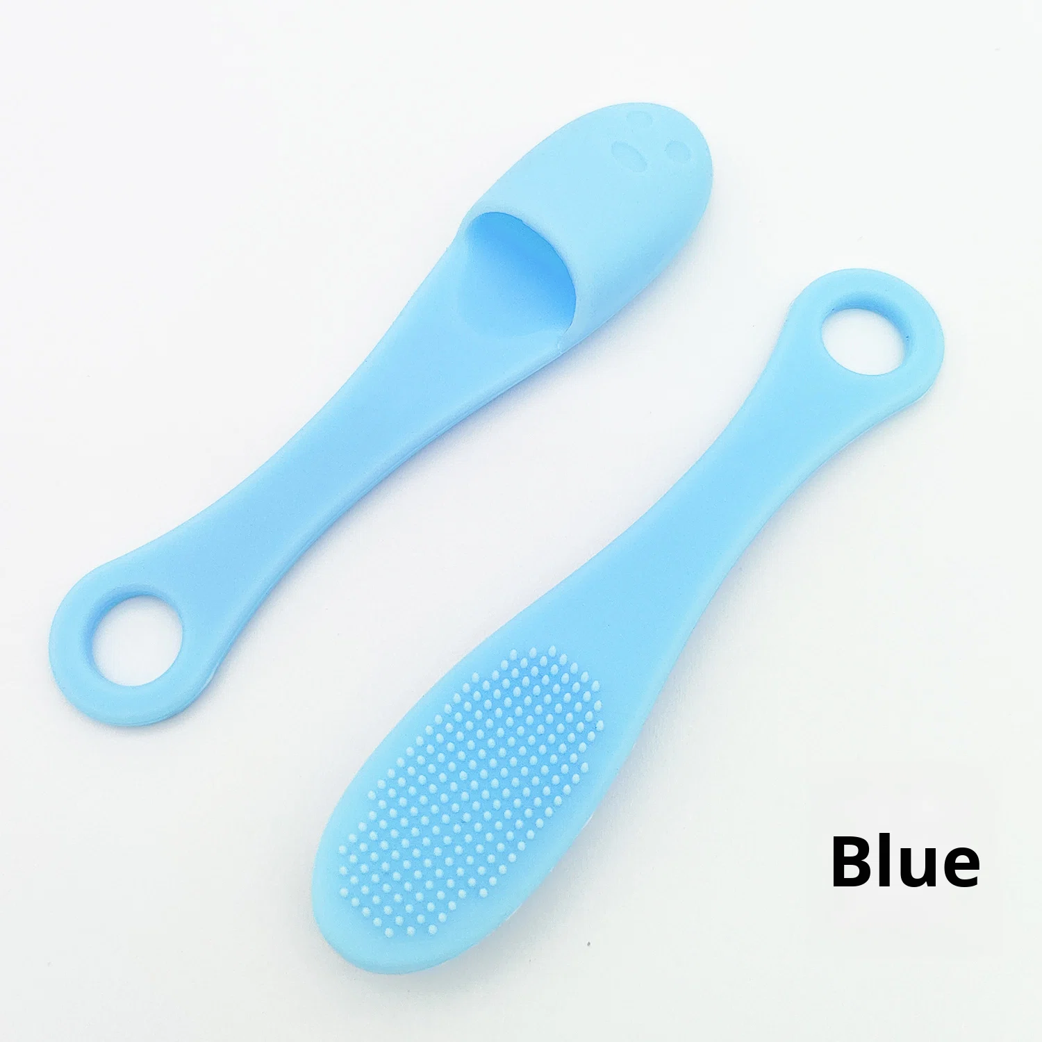 Custom Logo Exfoliating Lip Brush Nose Cleaning Brush Double Side Soft Silicone Lip Scrub Tool &amp; Nose Blackhead Remove Brush
