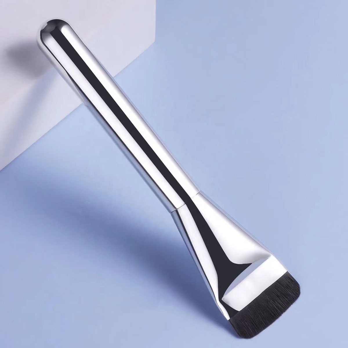 Hot Sell Thin Mask Blender Contour Tool One Line Flat Top Foundation Brush Your logo Liquid Cream Buffing Makeup Brushes