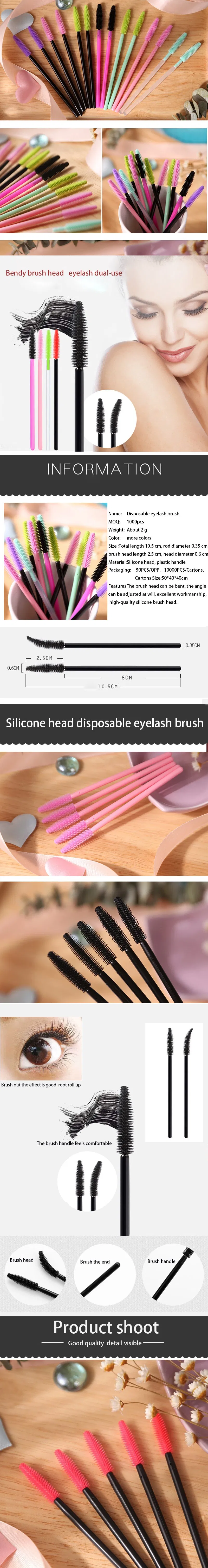Disposable Color Silicone Eyelash Brush Portable Eyebrow Volume Makeup Brush Detail 1