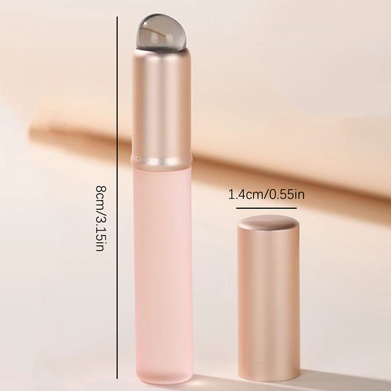 Silicone Lip Brush Mini Round Head Concealer Lip Smudge Brush Portable with Cover Professional Makeup Brush