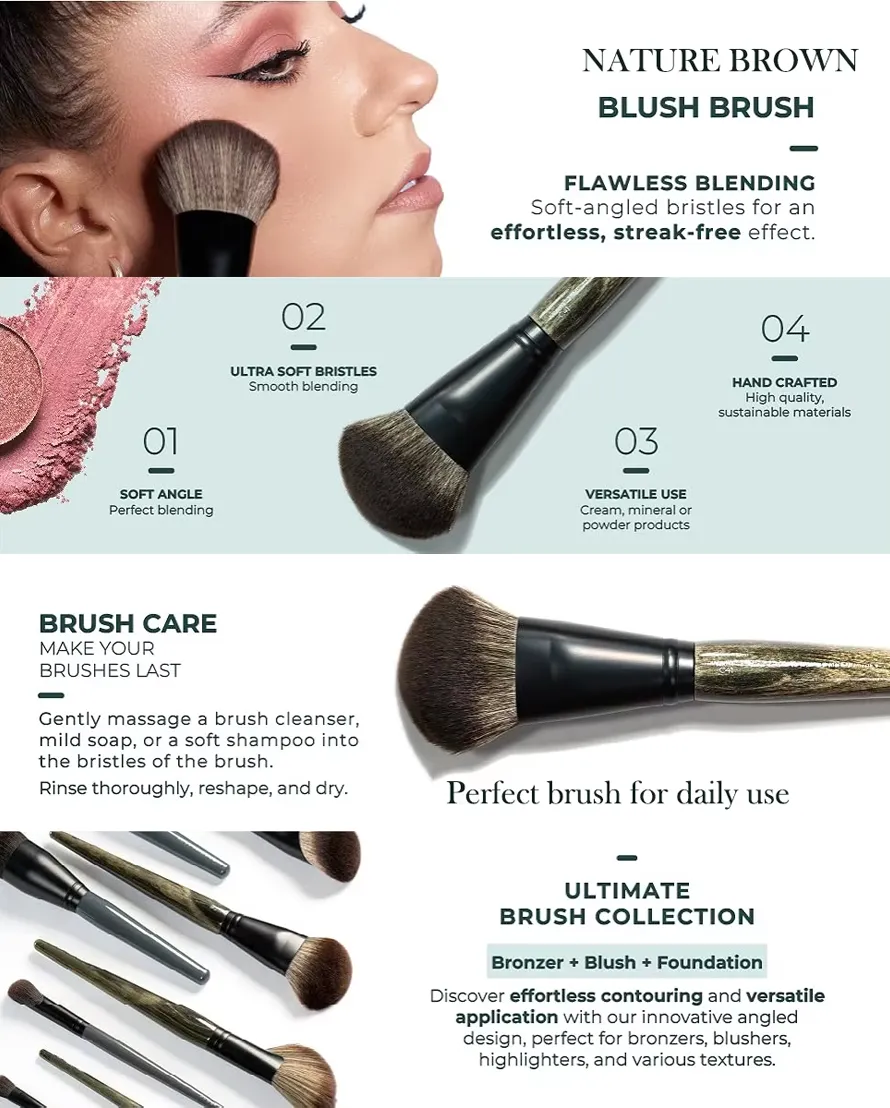 Soft Bristled Makeup Brush for Loose Powder Highlighter Blush Face Makeup Tools