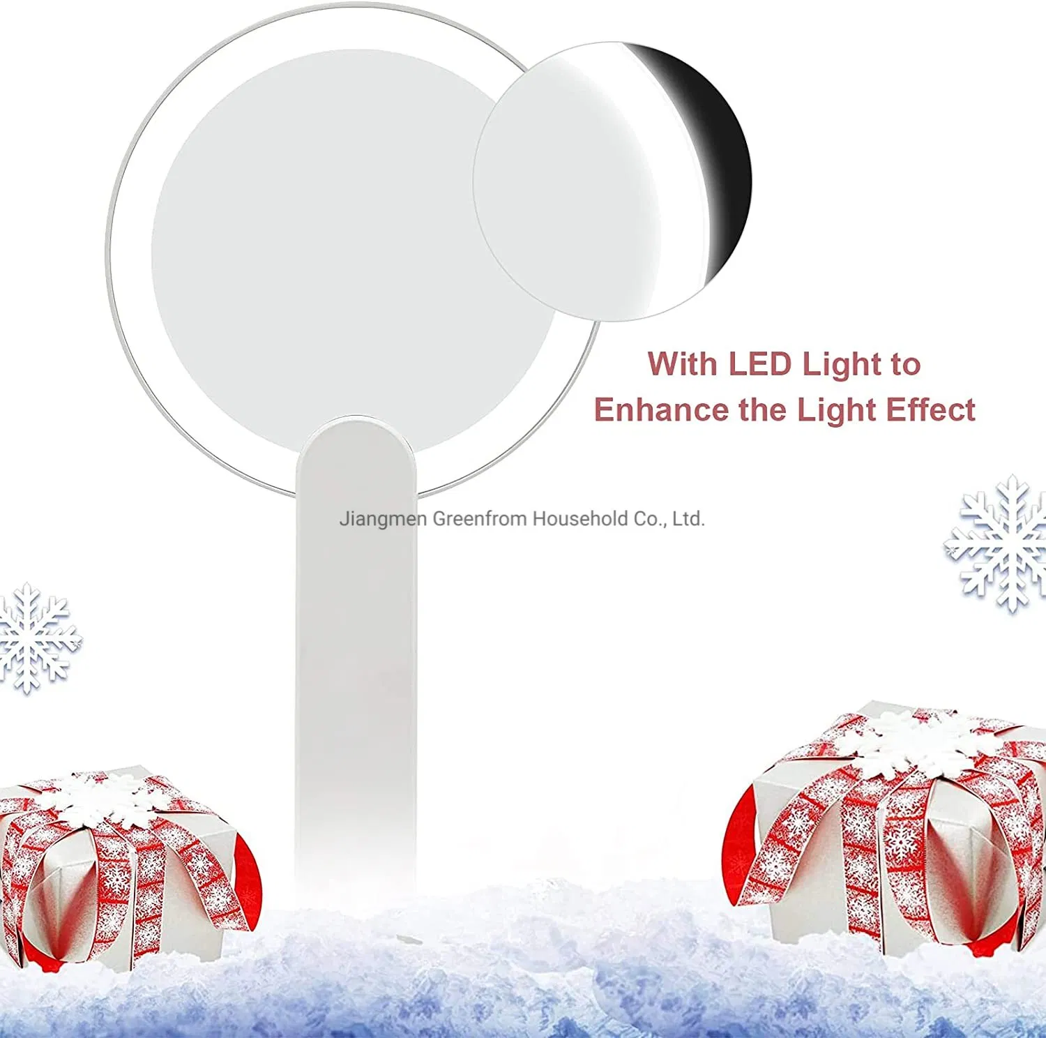 New Portable LED Foldable Hand Makeup Rechargeable 350mAh Travel Mirror