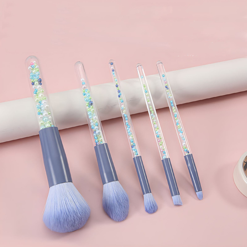 Wholesale 5PCS Pearl Make up Brushes Foundation Powder Highlight Eyebrow Brush Cosmetic Tool Beauty Makeup Brush Set