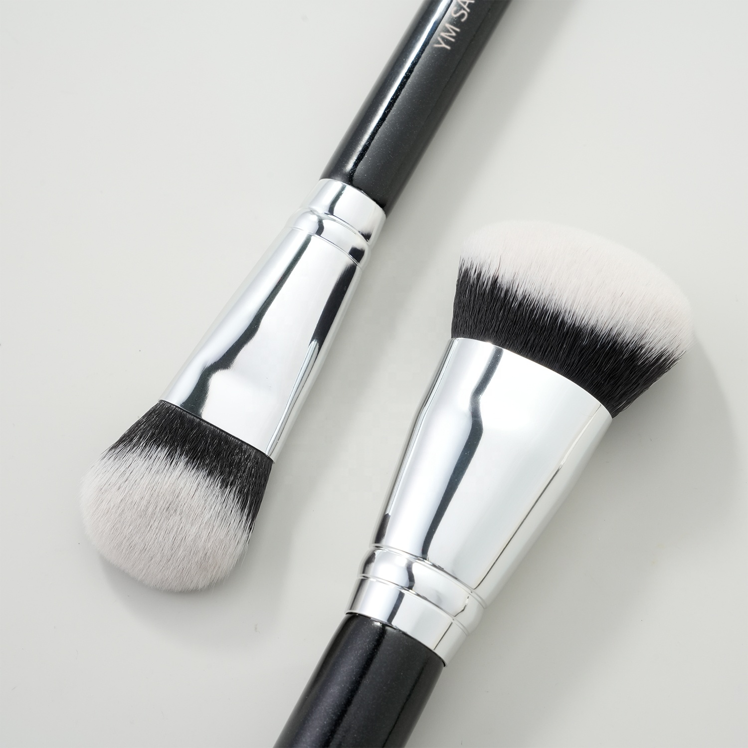 YM Factory Custom Angled Single Makeup Brush For Foundation &amp; Contour Vegan Makeup Brushes Custom Logo
