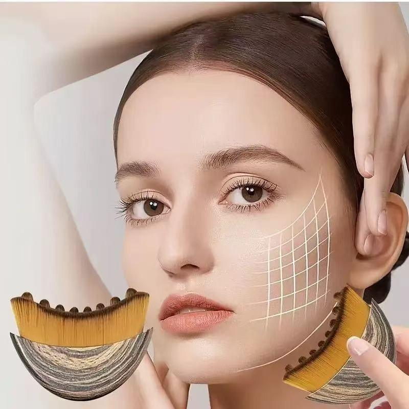 Custom Logo Contour Face Brush Lymphatic Drainage Massager For Chin And Jawline Sculpting Dry Brushing Skin Care Tool