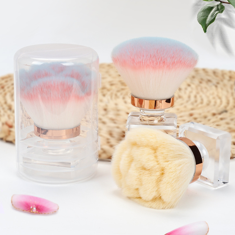 Pink Rose Soft Kabuki Makeup Brush Set Flat Brush for Foundation Concealer Eyeliner Nail Dust Powder Remover