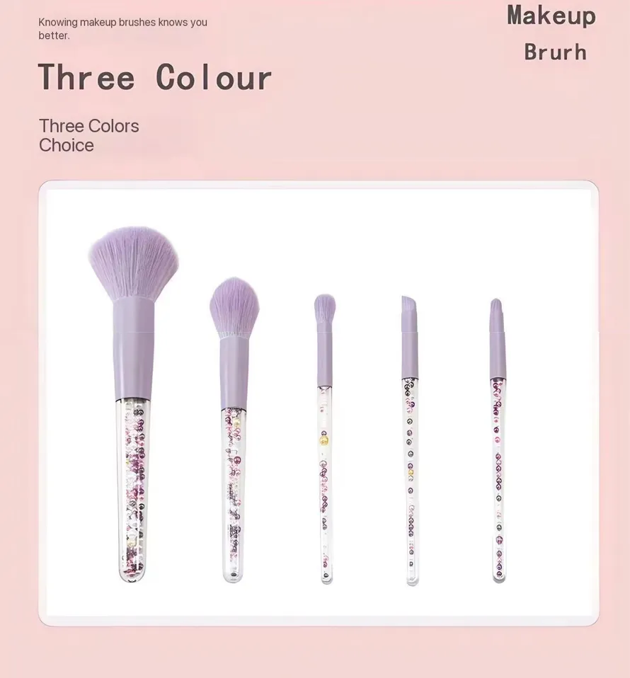 Wholesale 5PCS Pearl Make up Brushes Foundation Powder Highlight Eyebrow Brush Cosmetic Tool Beauty Makeup Brush Set