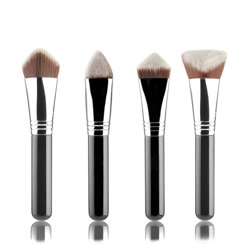 Wholesale 3D 4D Multi-Surface Foundation Makeup Brush Custom Logo Black Handle Soft Fiber Concealer Brush For Cream Concealer