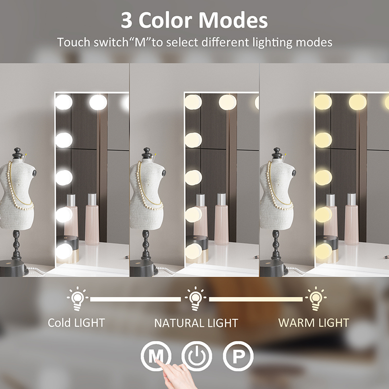 Hot-Selling 58x46cm Dimmable LED Light Bulbs Makeup Mirror Personalized Hotel Lighted Magnifying X10 Mirror Cosmetic Mirror