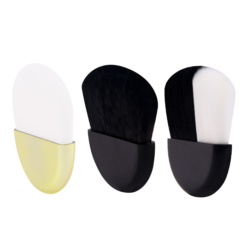 Custom Logo Premium Mini Travel Blush Palette Brush Semicircle Kabuki Kabuki for Face Makeup Single Premium Foundation Brush