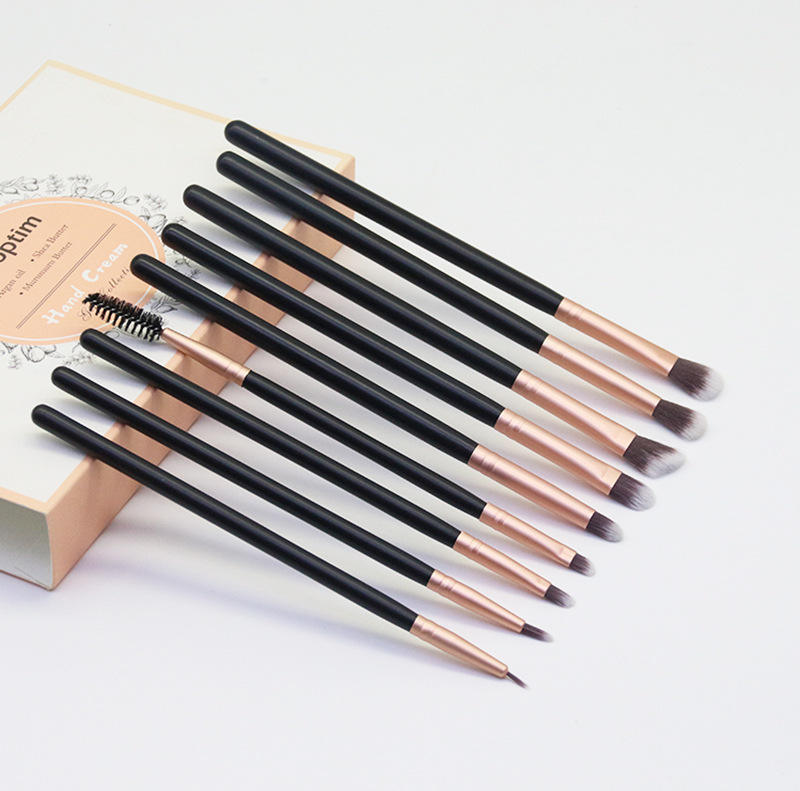 YDINI 14 Pcs Black Kabuki Cosmetics Foundation Professional Make up Brushes Natural Wood Handle Makeup Brush Set With PU Bag