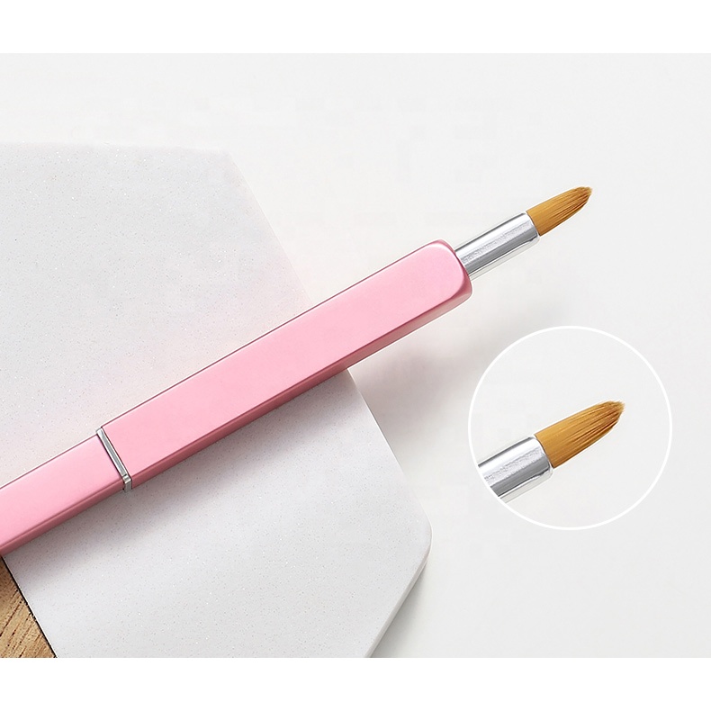 Top Quality Private Label Scrub pink Retractable Lip Liner Mini Lip Brush