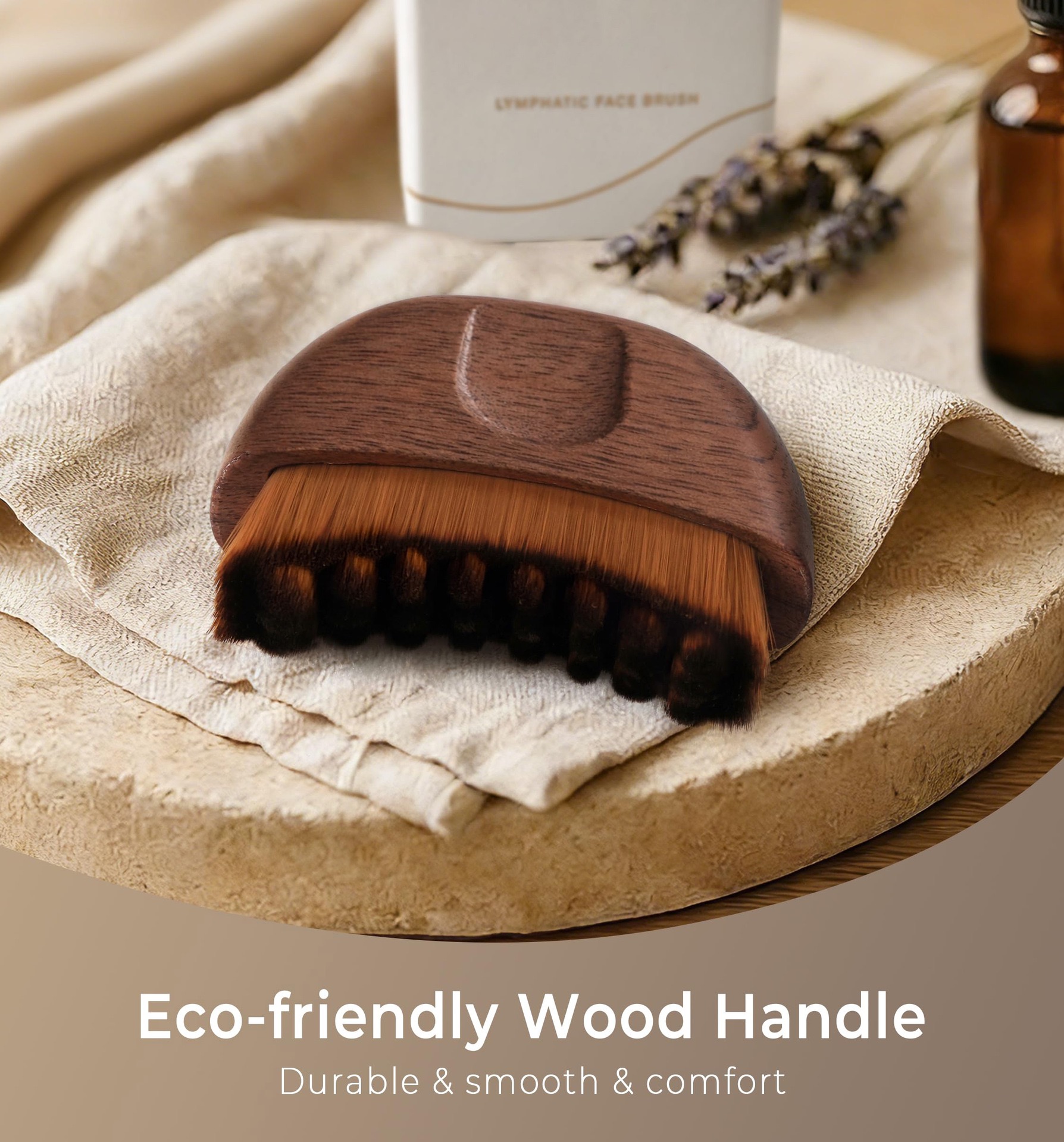 Custom Logo Lymphatic Contour Face Brush-Ergonomic Design for Precise Skin Drainage &amp; Massaging Relieves Fatigue Dry Brushing