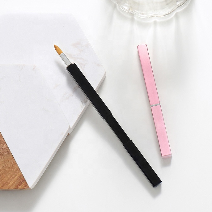 Top Quality Private Label Scrub pink Retractable Lip Liner Mini Lip Brush
