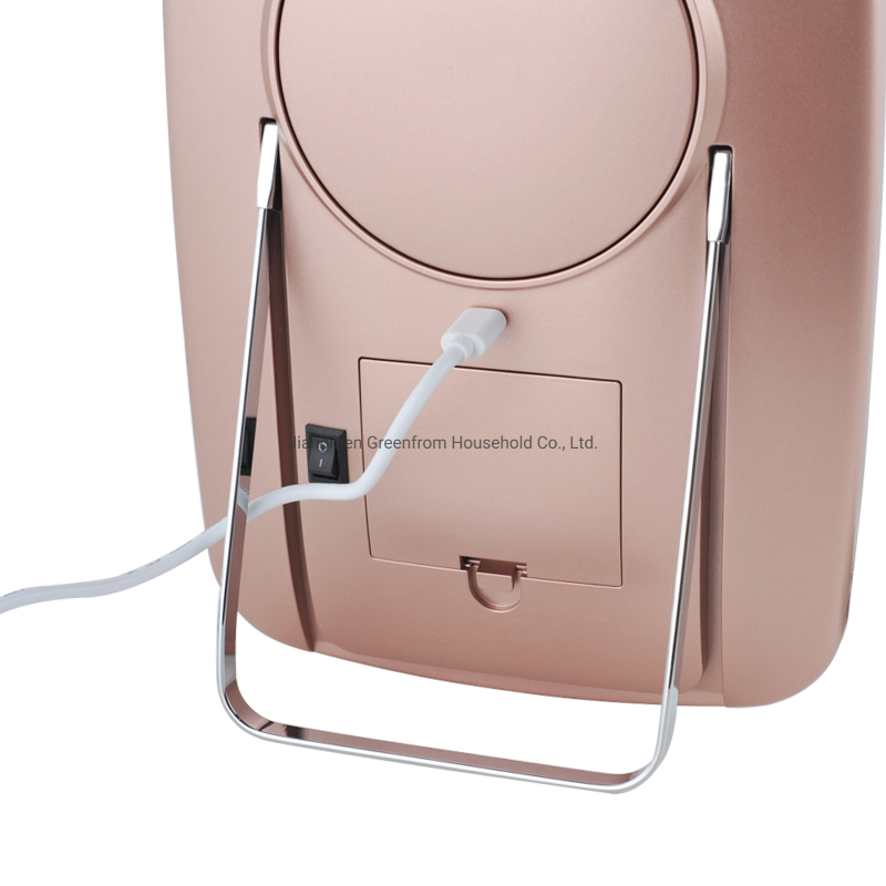 Portable Rose Gold LED Lighted Travel Desktop Make up Mirror