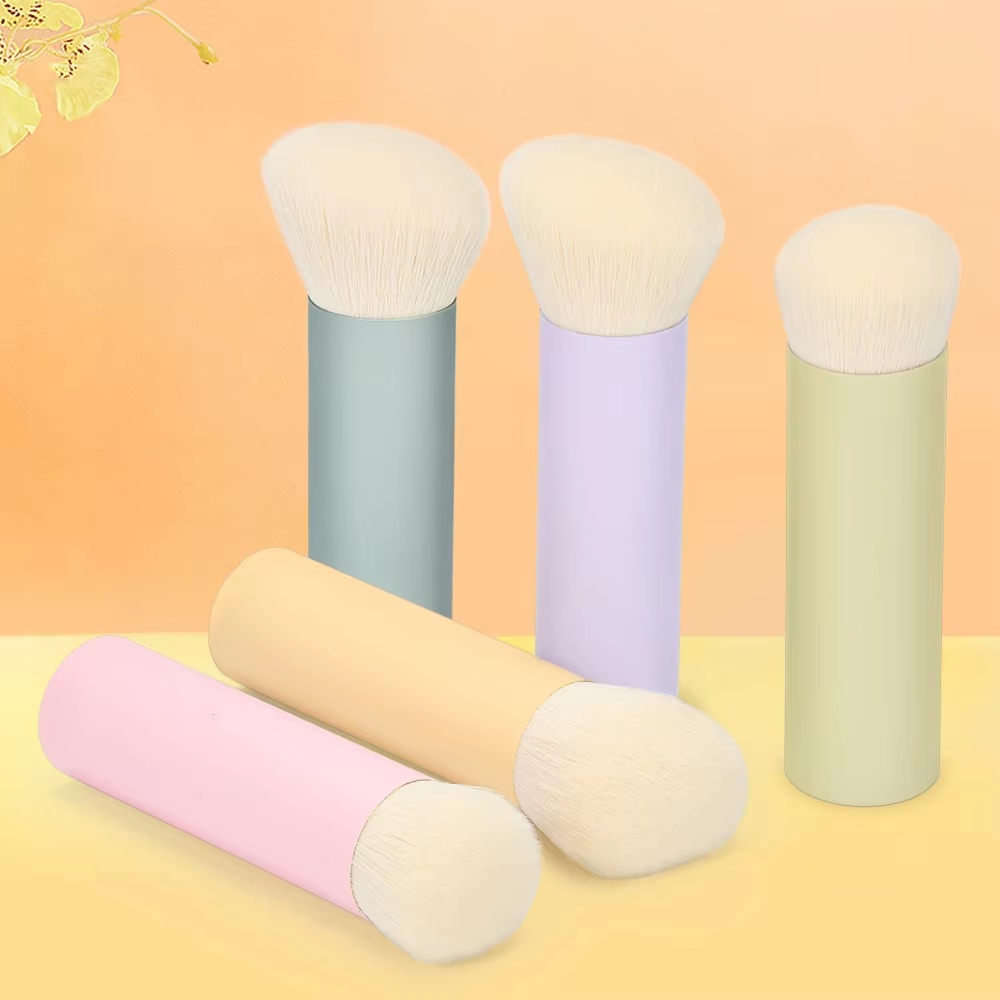 Hot-selling Factory Direct Custom Logo Portable Single Flat Foundation Beauty Tool Kabuki Foundation Brush Synthetic Hair