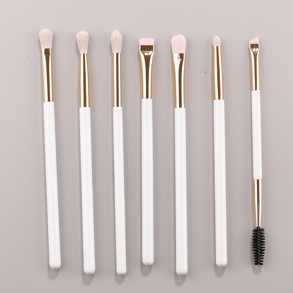 IPRESTA Beauty Brush Set for Face and Eye Concealer Eyeshadow White and Gold Powder Makeup Tool with Shaving Brush