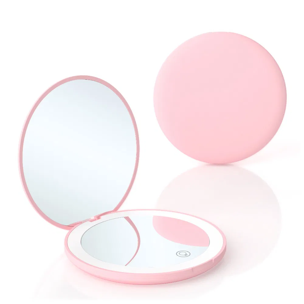 Double Sided LED Light Travel Makeup Portable Mirror