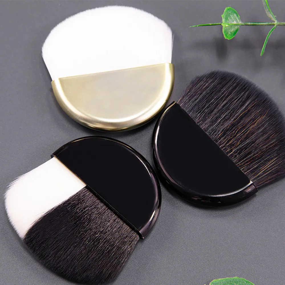 Custom Logo Premium Mini Travel Blush Palette Brush Semicircle Kabuki Kabuki for Face Makeup Single Premium Foundation Brush