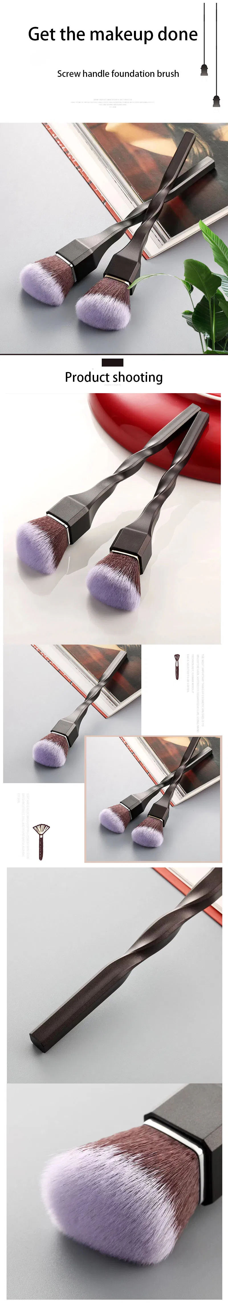New Style Spiral Handle Foundation Brush Flat Without a Trace Powder Flawless Bare Muscle Concealer Brush Portable Soft Makeup Brush
