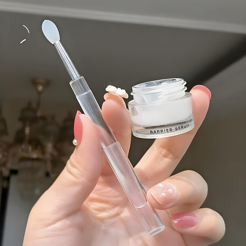 1/2 Pcs Reusable Silicone Lip Brush with Cap, Portable Lip Gloss &amp; Lip Mask Applicator, Dual-Ended Makeup Brush for Lips