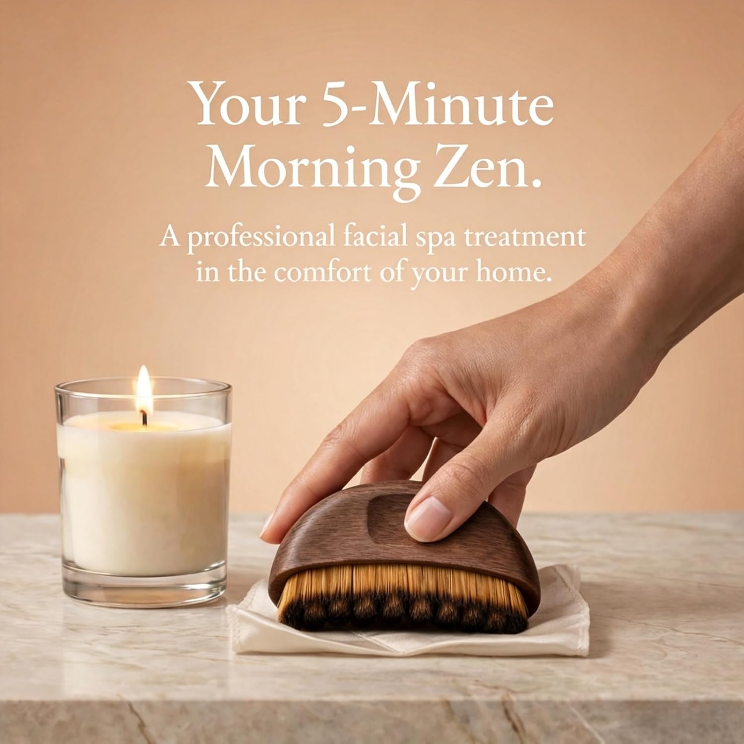Lymphatic Contour Face Brush for Drainage Wooden Handle Natural Soft Bristles for Dry Brushing Vintage Double-Opening Gift Box