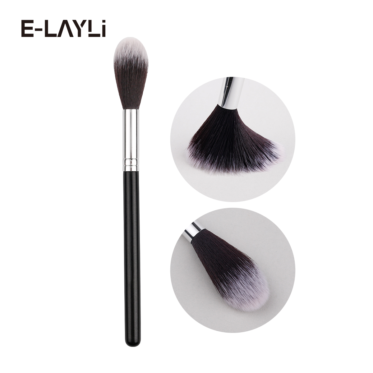 Trending Blush Highlighter Makeup Single Brush Flame Shaped Multi-Function Vegan Soft Hair for Beauty Women Private Labels