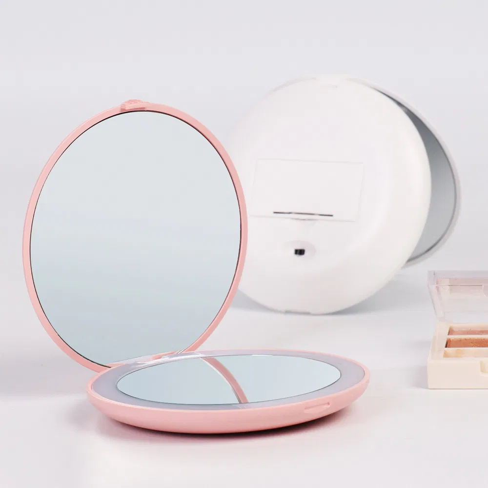 Double Sided LED Light Travel Makeup Portable Mirror