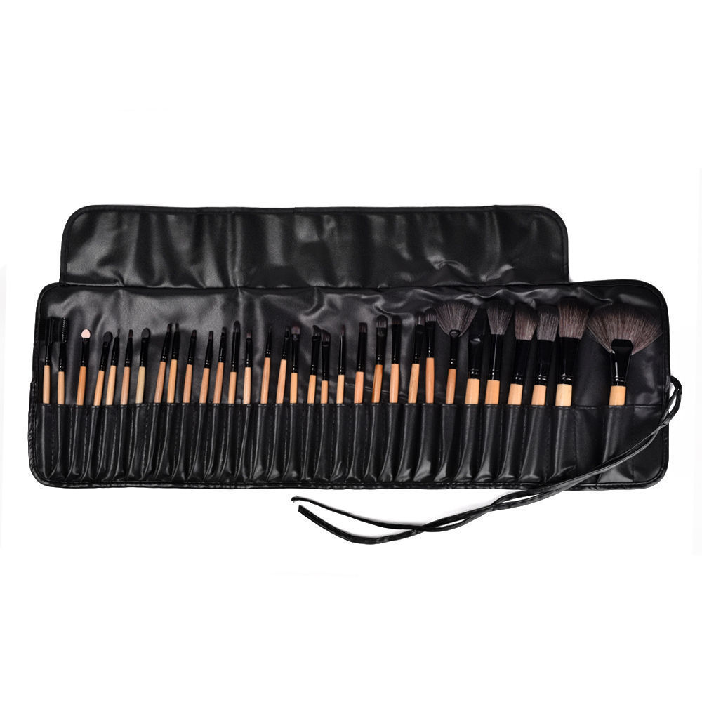 32-Piece Makeup Brush Set Synthetic Hair Eye Shadow Blush Powder Brushes for Face Log Color Makeup Spots Full Cosmetic Kit