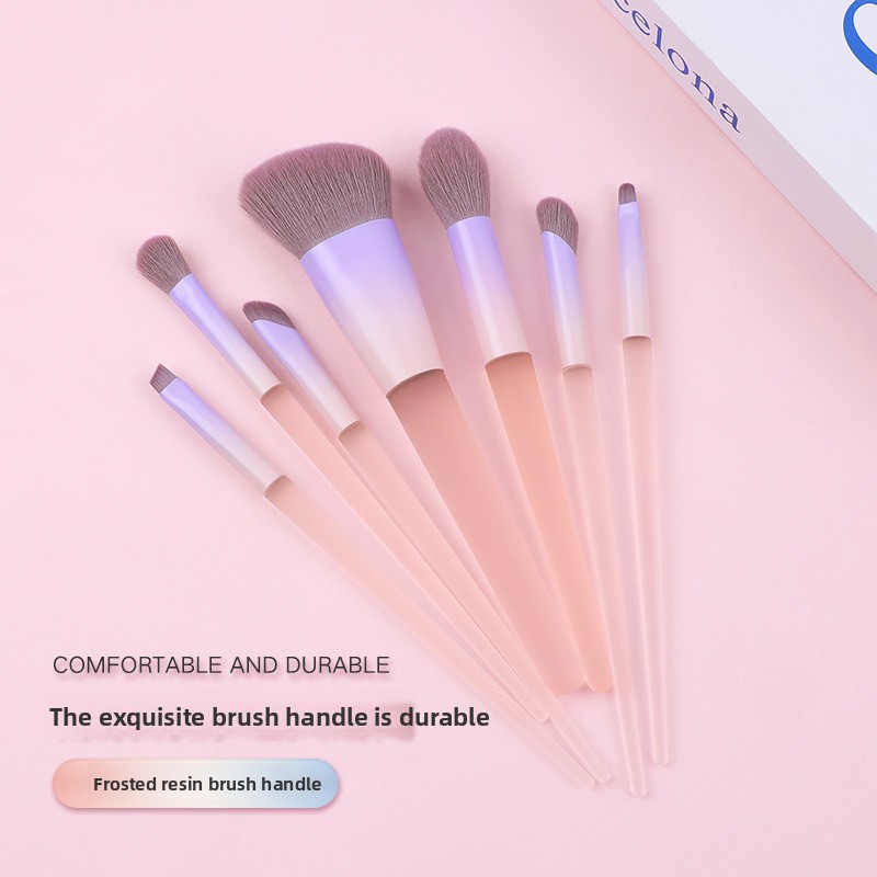 Professional Crystal Handle 7-Piece Makeup Brush Set Synthetic Hair Eye Shadow Applicator Blush Blending Makeup Brush Tools