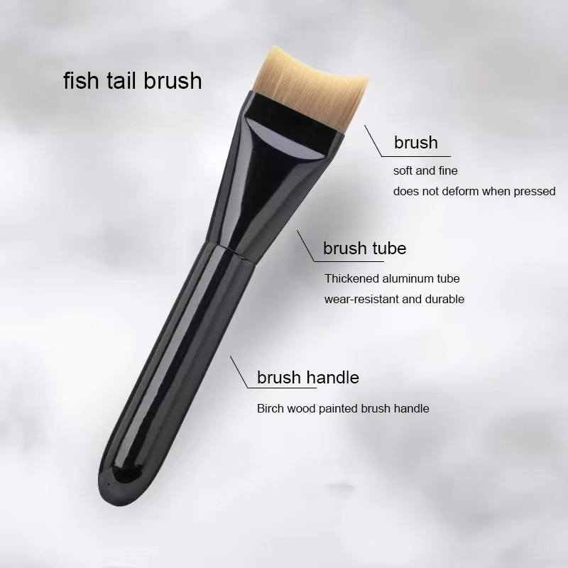 New Ultra-Thin Curved Flat-Top Liquid Foundation Brush for Beginners | Concealer &amp; Foundation 2-in-1 Applicator