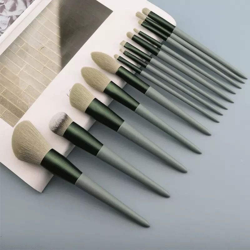 Super Soft 13 Four Seasons Green Loose Powder Blush Brush Concealer Foundation Eye Shadow Brush